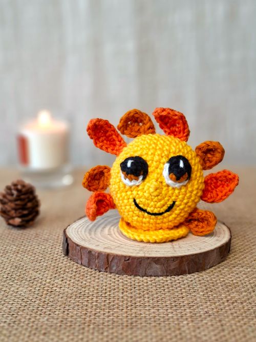 Soléa soleil crochet amigurumi Clairimagine joie